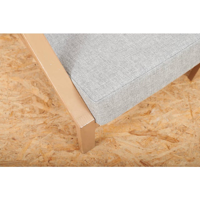 Brown Armchair in Painted Wood with Webbing Upholstery by Benedikt Rohner for Oswald, 1958 For Sale - Image 8 of 14