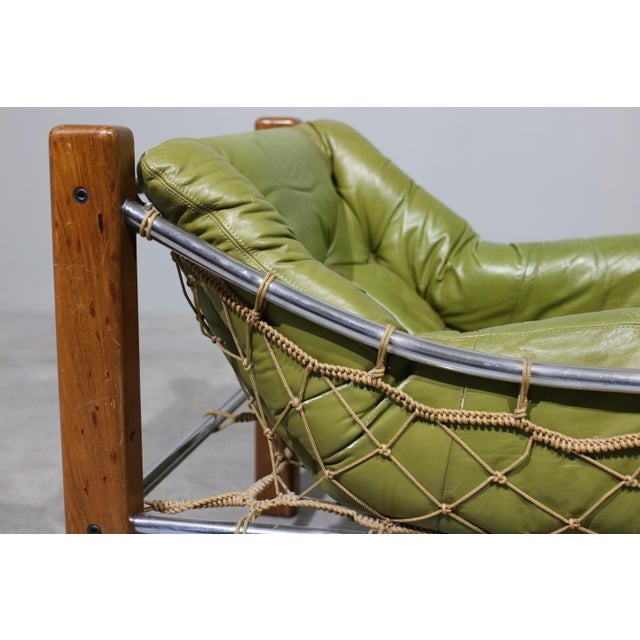 Set of Leather Chair and Ottoman by Jean Gillon, 1970s For Sale - Image 11 of 13