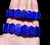 A stunning set of handcrafted bracelets composed of individually carved, faceted lapis lazuli links, showcasing the...