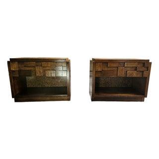 Vintage Lane Altavista Staccato Walnut Nightstands – Pair For Sale