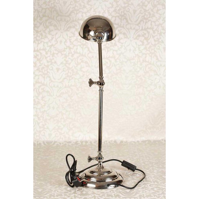 Metal Vintage Chrome Student Desk Lamp For Sale - Image 7 of 12