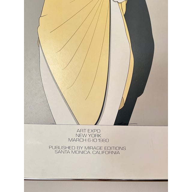 Postmodern 1980 Patrick Nagel Framed Serigraph Yellow Dress by Mirage Editions For Sale - Image 3 of 12