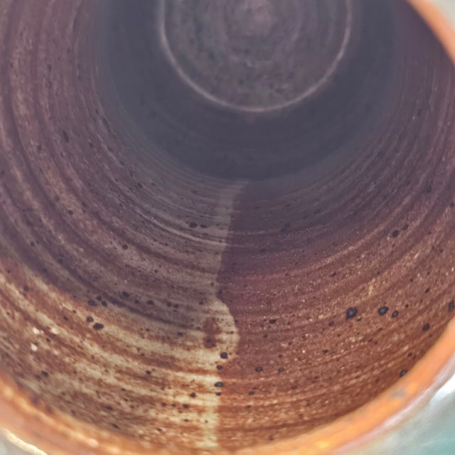 Studio Art Pottery Blue Green Vase 11" For Sale - Image 11 of 12