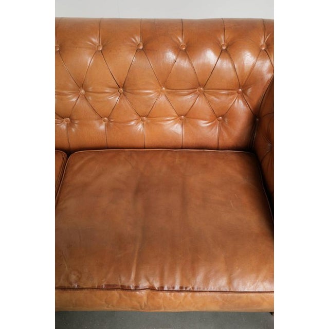 1990s 2.5-Seater Chesterfield Sofa in Sheepskin Leather For Sale - Image 5 of 14