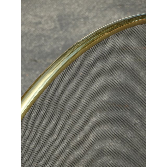 Vintage French Country Neoclassical Three Panel Gold Fireplace Screen W Finials For Sale - Image 17 of 17