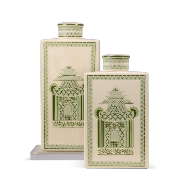 2020s Winterthur for Port 68 Pagoda Garden Green Medium Jar For Sale - Image 5 of 6