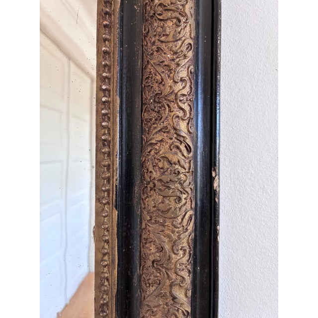French Large Antique French Louis Philippe Giltwood Mirror, Late 19th Century For Sale - Image 3 of 12