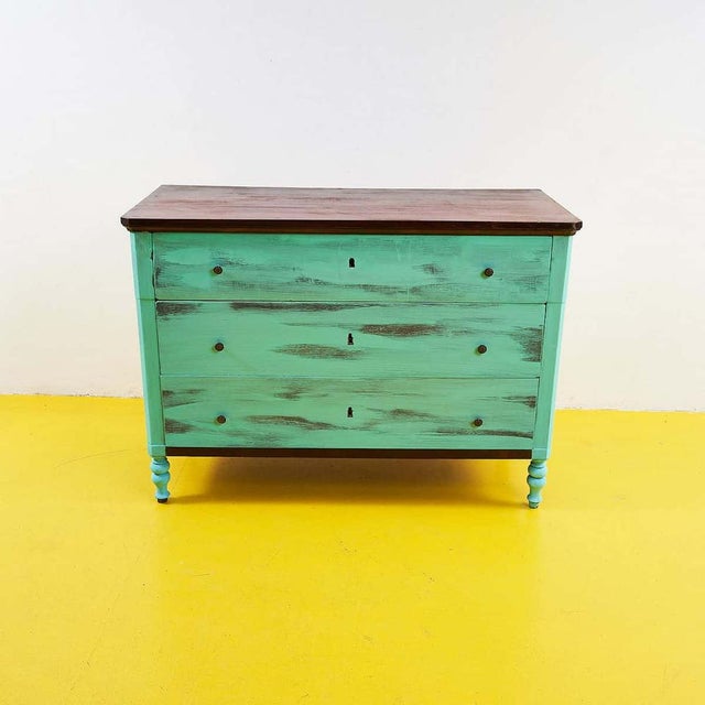 Vintage Mint Green Chest of Drawers For Sale - Image 13 of 13