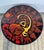 Metal Vintage Round Graphic Red and Yellow Ceramic Coffee Table, 1960s For Sale - Image 7 of 12