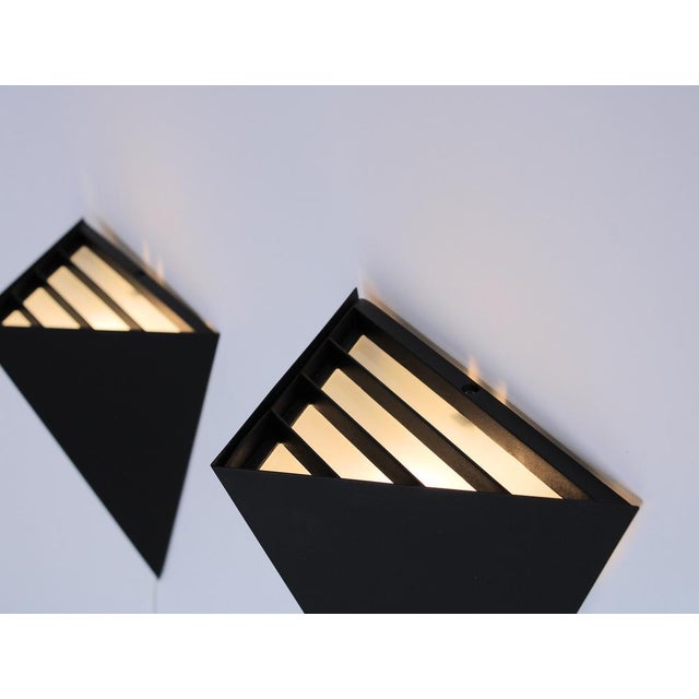 1980s Postmodern Metal Black Kite Sconces from Massive Lighting, 1980, Set of 2 For Sale - Image 5 of 15
