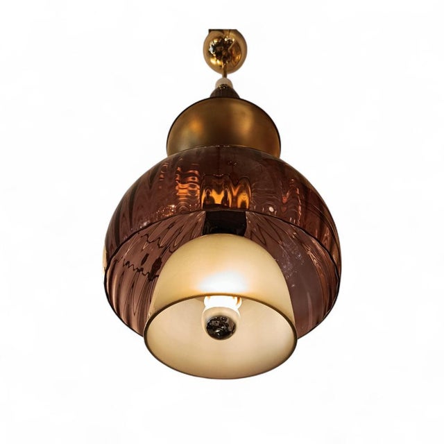 Mauve Cup Lamps in Murano Glass, 1960s, Set of 2 For Sale - Image 4 of 5