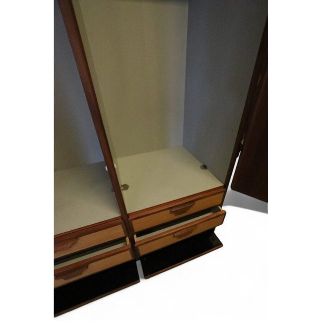 Brown Vintage Danish Wardrobe in Teak and Oregon Pine by Gunni Omann for Omann Jun, 1960s For Sale - Image 8 of 18