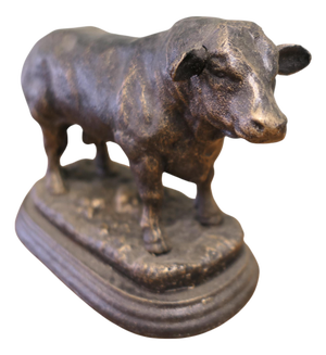 Bull Desk Ornament with Bronze Finish Patina