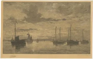 After Mesdag, Ships, 1900s, Paper
