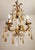 Floral Five-Light Gilded Ceiling Lamp with Crystals and Murano Glass Crystal Drops, 1960s For Sale - Image 4 of 18