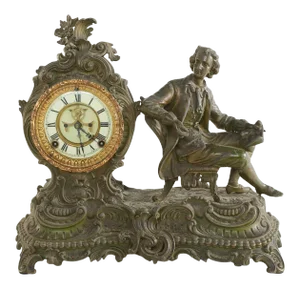 Art and Crafts Bronze Ansonia "The Composer " Figural Mantel Clock