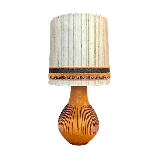 German Glazed Ceramic Table Lamp from Kaiser Leuchten, 1960s For Sale