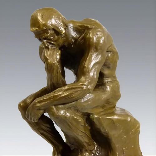 Modern Brown Patinated Thinker Sculpture, 20th Century, Bronze For Sale - Image 5 of 7