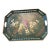 Vintage Hand-Painted Floral & Botanical Tôleware Octagonal Serving Tray With Reticulated Gallery For Sale
