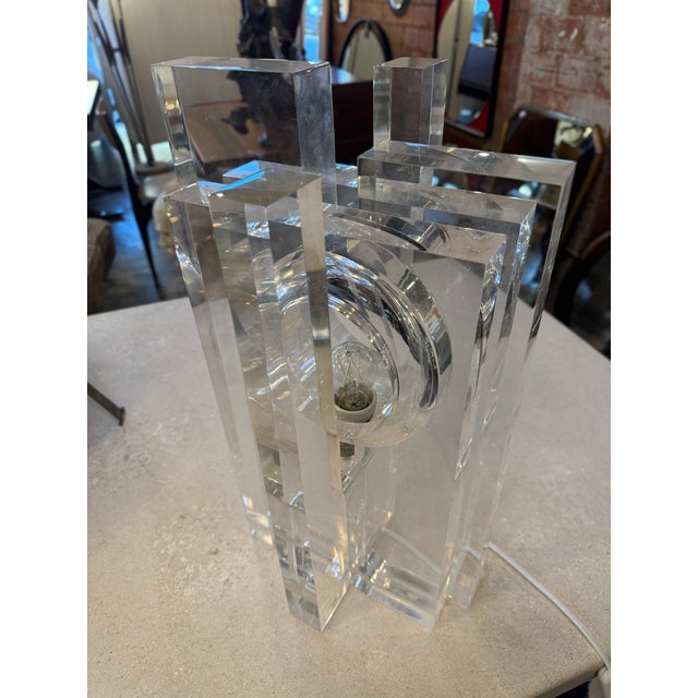 Table Lamp in Acrylic by Sandro Petti for Maison Jansen, 1970 For Sale In Los Angeles - Image 6 of 8