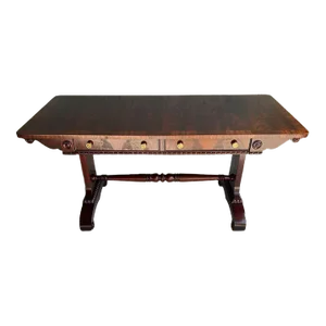 Regency Style Cross Banded Mahogany Sofa.Console Table. Hekman Furniture Co.