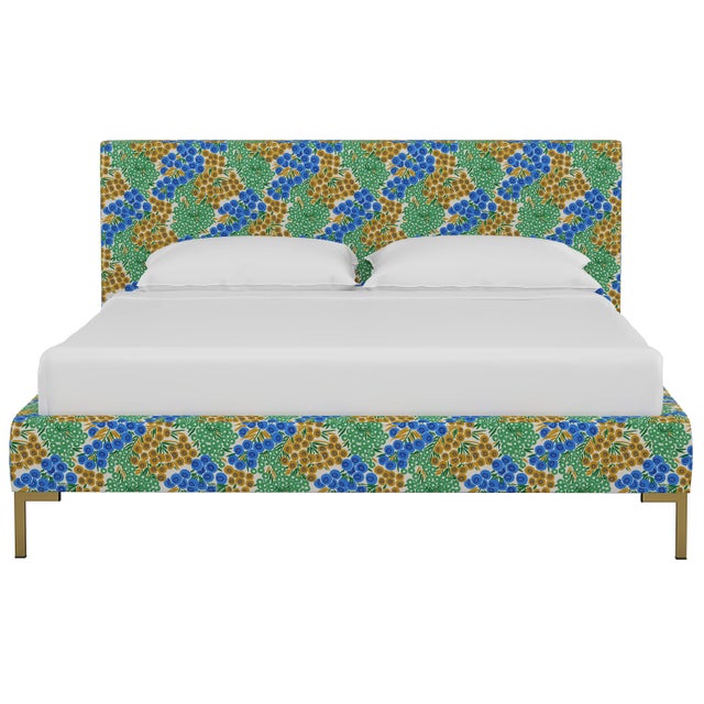 This low profile fully upholstered platform bed is a perfect piece for anyone looking to add a modern statement piece to...
