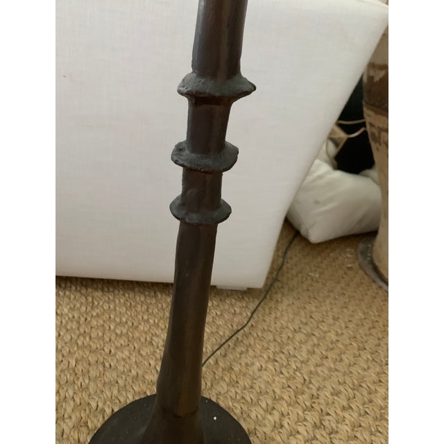 Ironies Floor Lamp With Off White Linen Shade For Sale In West Palm - Image 6 of 8