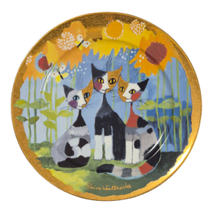 German Hand Painted Goebel Rosina Wachtmeister Tre Gatti E Girasole 12.5'' Decorative Plate
