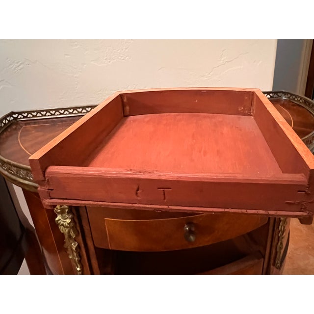 Late 19th Century Two French Nightstands Demilune Half Moon Rococo Period- Louis XV For Sale - Image 10 of 18