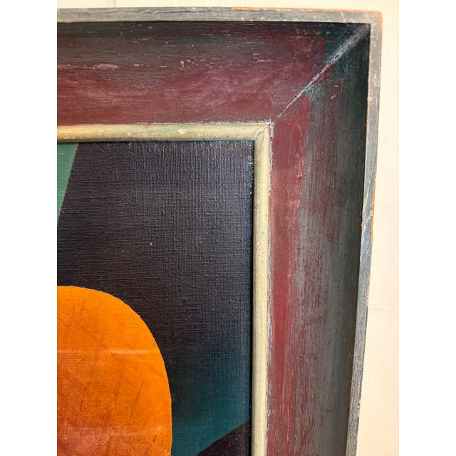 Victor Vasarely 1960s Ratz Mid Century Modern Geometric Abstract Oil Painting For Sale - Image 4 of 6