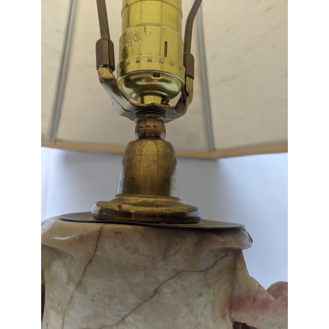 Mid-20th-Century Chinese Hand-Carved Soapstone Bird and Floral Vase Lamp For Sale - Image 9 of 11