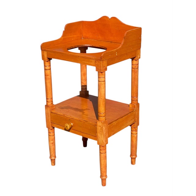 Antique New England Maple & Pine Wash Stand For Sale - Image 4 of 10