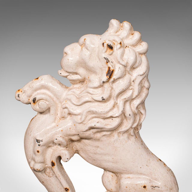 Antique Heraldic Lion Doorstop, English, Cast Iron Door Keeper, Victorian, 1890 For Sale - Image 6 of 9