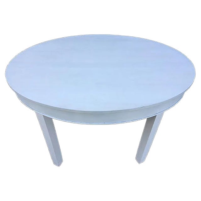 Art Deco White Oval Dining Table, 1940s For Sale