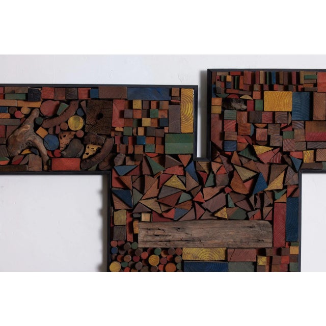 Mid-Century Modern Mabel Hutchinson Style Wood Mosaic Collage For Sale - Image 3 of 10
