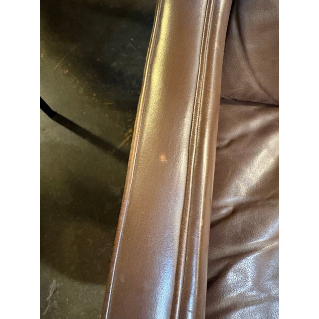 1970s Mid Century Leather Swivel Club Chair For Sale - Image 9 of 9