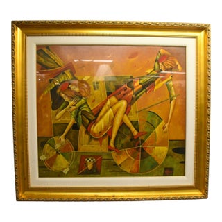 Late 20th Century Signed Surrealist Print Untitled Limited-Edition 37/300, Framed For Sale
