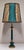 Italian Vintage Table Lamp from the 70s with Green Alabaster Base with Brass and Bronze Elements and Handmade Sequin Shade...