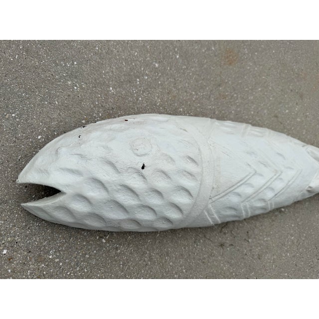 Vintage Hand-Carved Coastal Folk Art Fish Wall Sculpture For Sale - Image 10 of 12