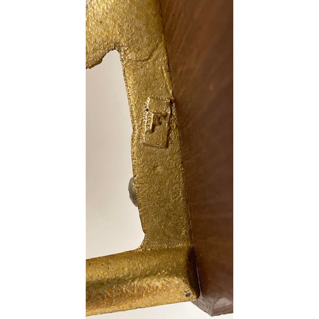 1970s Vintage 1970s Mediterranean Wall Shelf With Cast Metal Scroll Brackets & Plate Grooves For Sale - Image 5 of 10