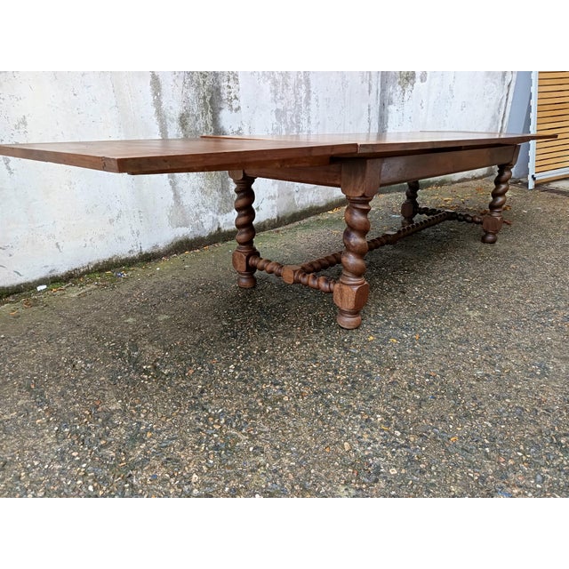 Antique Walnut Extendable Table, 1890s For Sale - Image 4 of 18