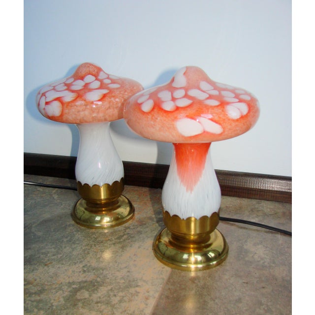 Vintage Mushrooms Table Lamps, 1980s, Set of 2 For Sale - Image 6 of 10