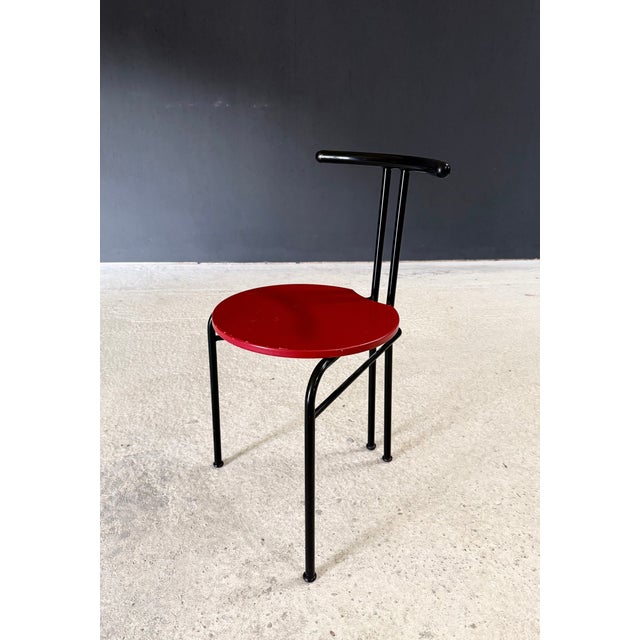 Postmodern Slender Dining Chairs, Italy, 1980s, Set of 4 For Sale - Image 11 of 18