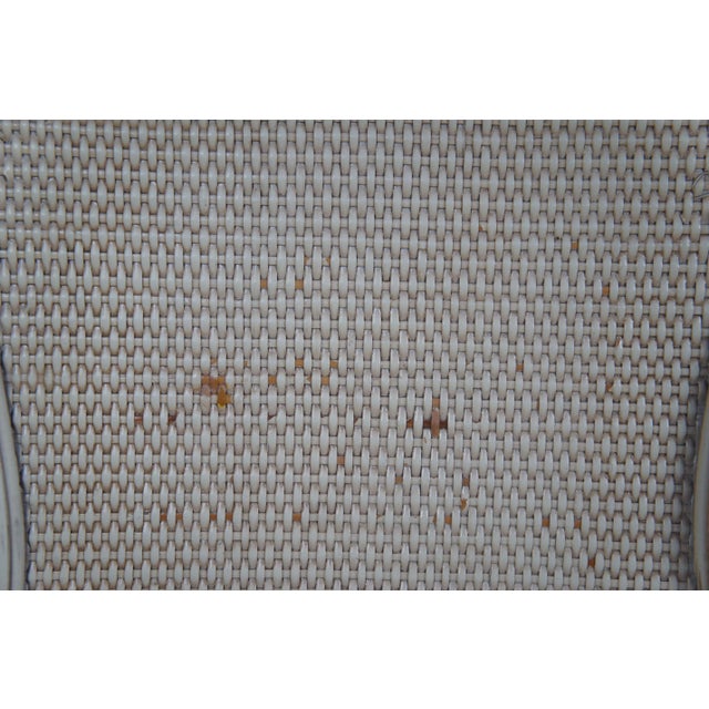 1950sMid Century French Provincial Serpentine Pink Marble Top Cabinet with Rattan For Sale - Image 9 of 13