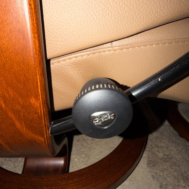 Animal Skin Stressless Leather Recliner and Ottoman Norway Ekornes Scandinavian Modern For Sale - Image 7 of 10