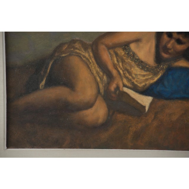 Glass Large Jack Bookbinder Pastel Crayon on Paper in Original Frame For Sale - Image 7 of 10