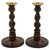 Early Victorian English Oak Barley Twist Candleholders, Set of 2 For Sale - Image 12 of 12