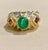 Oval Emerald , Pink Tourmaline Diamond Ring 18 Karat Yellow Gold, Size 6.5 For Sale In New York - Image 6 of 18