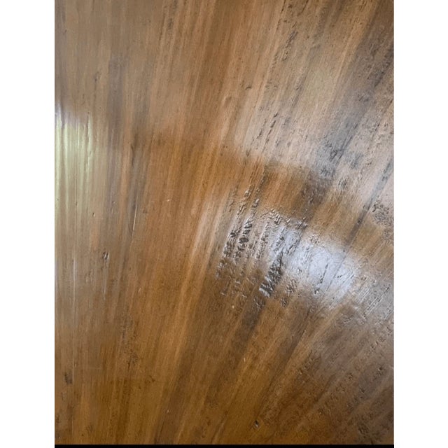 Vintage Danish Rustic / Industrial Style Wood Chestnut Round Table Top 71.5” For Sale - Image 4 of 5