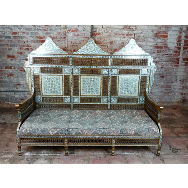 Mother of Pearl Inlaid Syrian Sofa For Sale - Image 12 of 12